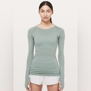Lululemon Swiftly Tech Long Sleeve Crew – Size 4 | Dusty Blue / Green